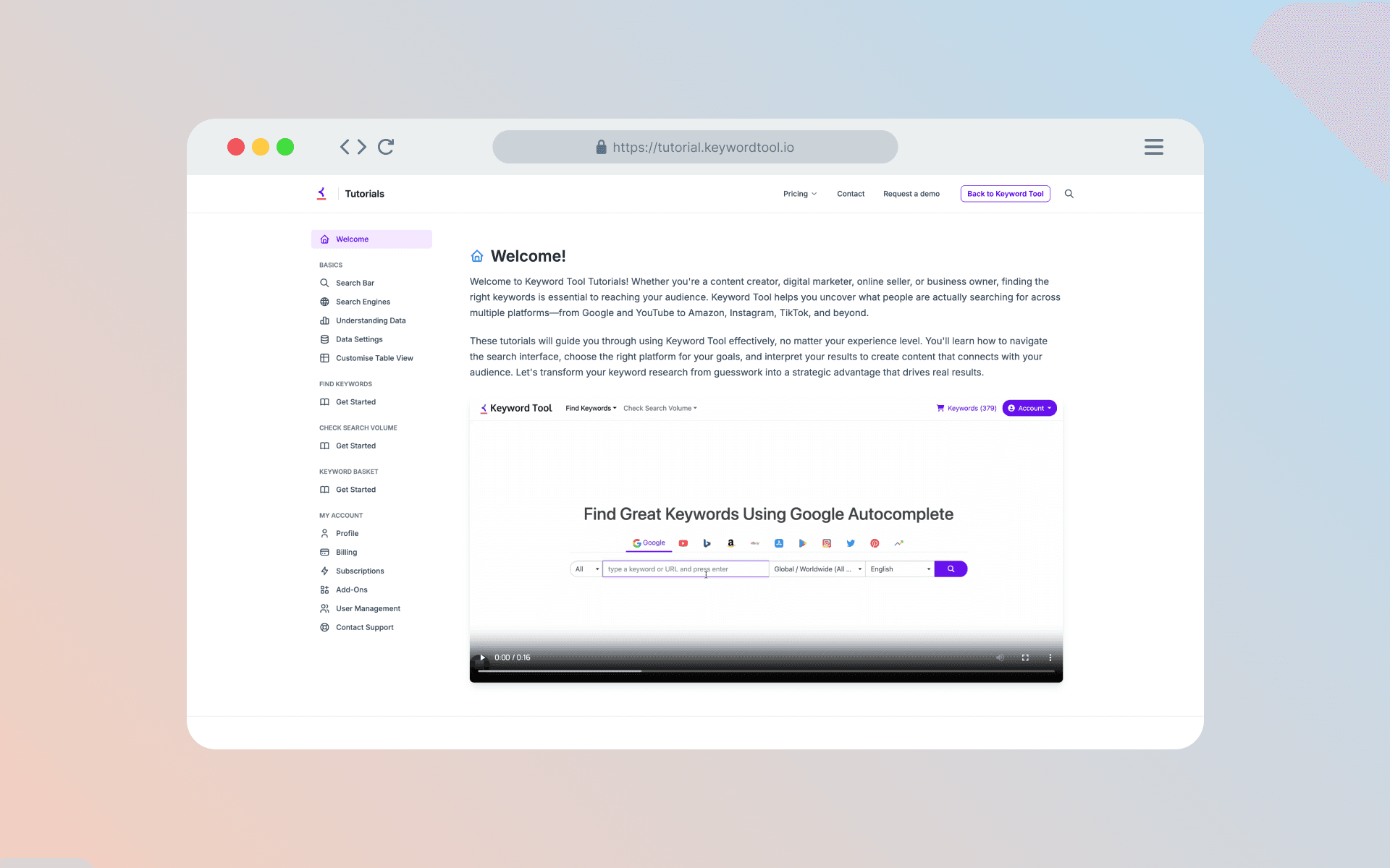 Keyword Tool Tutorials - main image